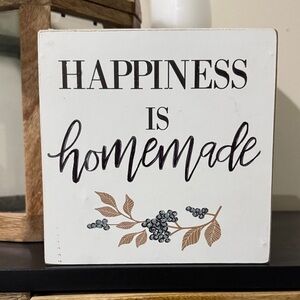 Happiness Is Homemade Decorative Wall Sign - Neutral White